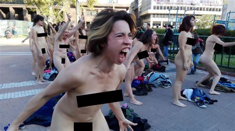 naked feminists stage screaming protest for violence against women