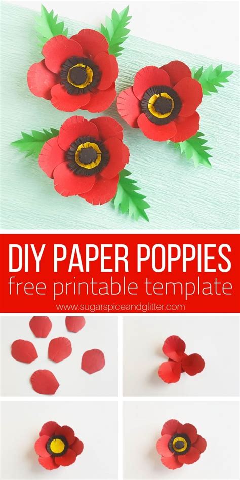 paper poppies  remembrance day   poppy craft