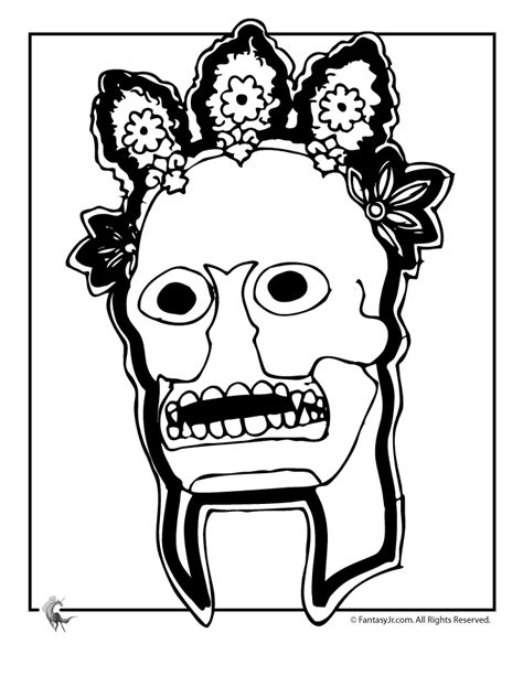 day   dead mask coloring page woo jr kids activities