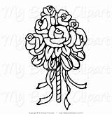 Bouquet Clipart Drawing Bridal Wedding Flower Flowers Roses Outline Clip Coloring Line Lily Veil Tiger Simple Drawings Bride Bridesmaid Getdrawings sketch template