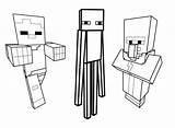 Minecraft Coloring Kids Pages Color Characters sketch template