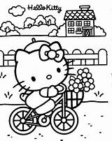 Kitty Hello Coloring Pages Sheets Bike Print Colouring Color Riding Printable Kids Bubakids Her Halloween Teacher Drawing Dad Activity sketch template