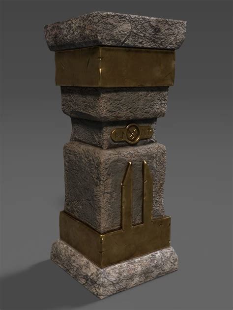 3d Model Game Ready Low Poly Stone Column Cgtrader