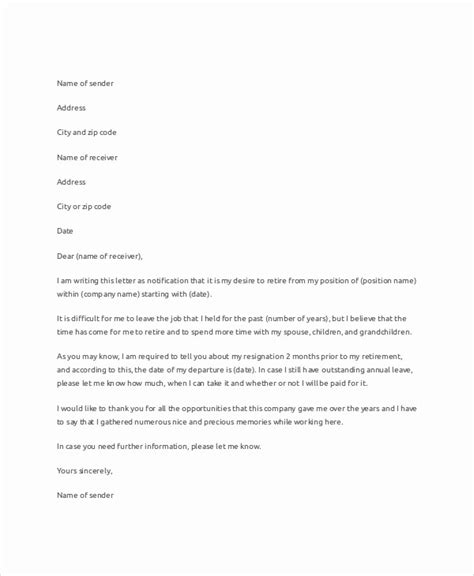letters  resignation  retirement ufreeonline template