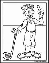 Coloring Golf Pages Golfer Sheet Colorwithfuzzy sketch template