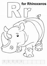 Coloring Rhino Pages Letter Momjunction Crafts Preschool Printable Color Letters Books sketch template