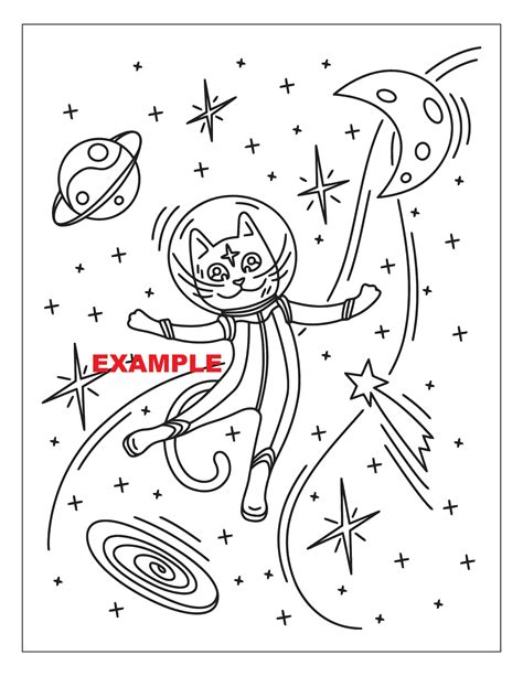 childrens space theme digital coloring  activity book etsy