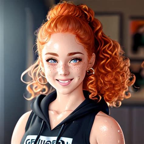Extremely Realistic Hyperdetailed Curly Ginger Gir Openart