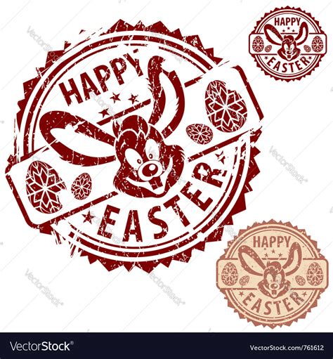 grunge easter stamps royalty  vector image