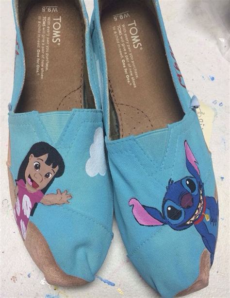 Lilo And Stitch Toms Disney Painted Shoes Disney Shoes Nerd Shoes