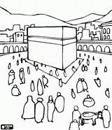 Arabia Kaaba Islamic Pilgrims Makkah Ensino Religioso Coloriage Ramadan Coloriages Sheets Desafio Fundamental sketch template