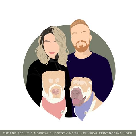 Digital Personalised Drawing Couple Portrait Custom Portrait Faceless