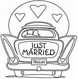 Coloring Pages Wedding Married Just sketch template