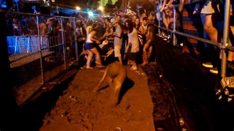 real original video north coast festival naked girl going crazy in mud during big gigantic set