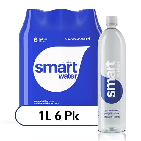 smartwater vapor distilled premium water  liter  count bottles walmartcom