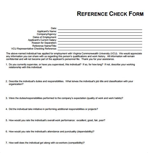 sample reference check template   documents   word excel