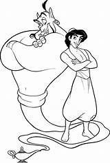 Aladdin Coloring Pages Genie Arabian Magical sketch template