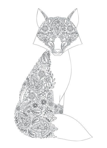 image result  fox mandalal  colour    fox coloring page