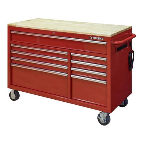 Husky 52 In W X 25 In D Standard Duty 9 Drawer Mobile Workbench