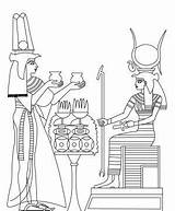 Coloring Hathor Pages History Egyptian Coffin Throne Goddess Sitting Her sketch template