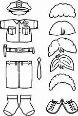 Police Paper Doll Officer Clothes Preschool Kids Crafts Dolls Activities Community Helpers Printable Playtime Outline Friends Turkey Disguise Craft Coloring sketch template