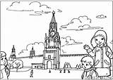 Coloring Russia Map Kremlin Pages sketch template