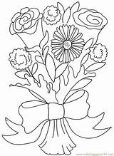 Bouquet Coloring Flower Pages Clipart Flowers Printable Carnation Wedding Color Rose Roses Valentine Colouring Clip Book Doodle Kids Print Cliparts sketch template