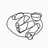 Egg Roll Drawing Chinese Culture Icon Sauce Entry Plate Food Paintingvalley Getdrawings sketch template