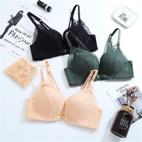 deruilady lace floral front closure bras for women backless push up bra