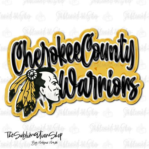 cherokee county warriors sublimation ready  press sheets etsy