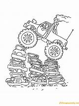 Monster Truck Coloring Pages Kids Printable Cars Crushing Trucks Mr Adron Zombie Color Mohawk Jam Colouring Warrior Easy Online Boys sketch template