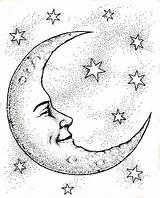 Moon Crescent Face Coloring Drawing Stars Tattoo Drawings Pages Sun Star Half Sketch Tattoos Tumblr Mond Lua Paintingvalley Sol Tatuagens sketch template