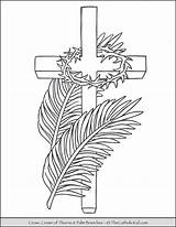 Lent Thorns Palms Thecatholickid Branches Activities sketch template
