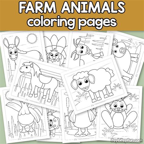 farm animals coloring pages  kids itsy bitsy fun