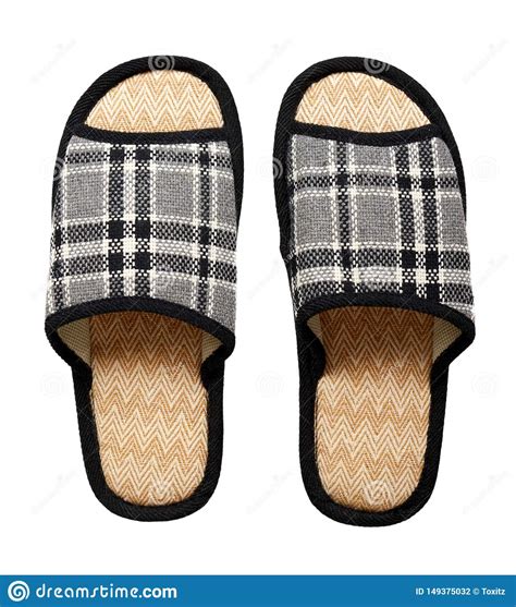striped cotton slippers child footwear isolated background stock photo image  pair
