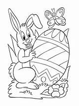 Easter Coloring Bunny Pages Happy Egg Preschool sketch template