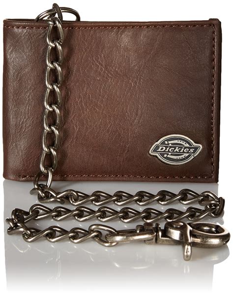 dickies mens leather slimfold wallet  chain brown  size ebay