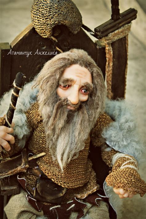 viking doll is hand made from baked plastic character