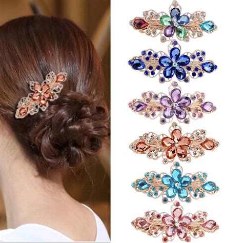 Buy Unique Flower Rhinestone Hair Pins Hairpins Clip