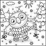 Owl Allowed Dots Connect Coloring Commercial Christmas Use Followers sketch template
