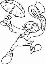 Pinocchio Coloring Cricket Jiminy Excited Wecoloringpage sketch template