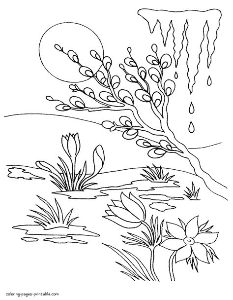 early spring coloring page coloring pages printablecom