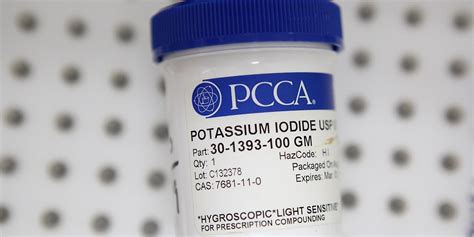 potassium iodide pills  hand  case   nuclear attack