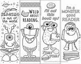 Bookmarks Coloring Book Cute Books Kids Reading Markers Monster Boy Bookmark Printable Template Pages Boys Print Drawings Doodle Etsy Set sketch template