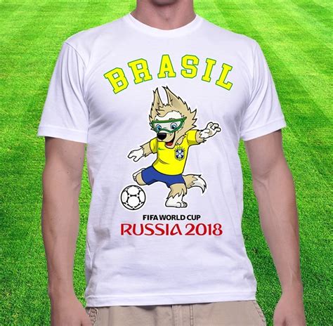 camiseta brasil mascote copa do mundo fifa 2018 world cup