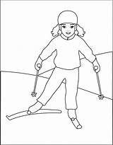 Coloring Pages Skiing Kids Girl Print Little Popular Christmas Winter Books Coloringpages Cartoons Printable Index Choose Board sketch template