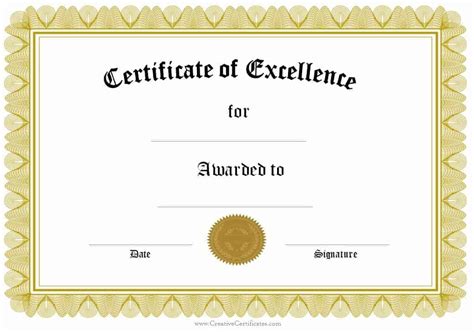 formal award certificate templates customize