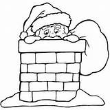 Chimney Coloring Designlooter Santa Looking sketch template