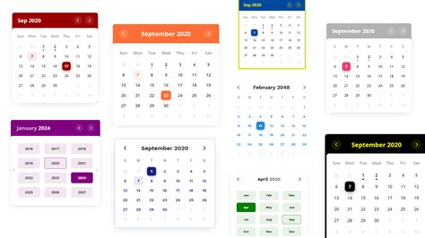 customizable event calendar  monthyear selection color calendar
