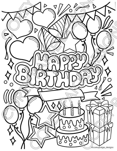 happy birthday coloring sheet   happy birthday coloring pages